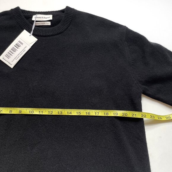 Weekend & Beyond Cura Italian Cashmere Wool Sweater Black Size XS Small NEW NWT - Picture 10 of 11